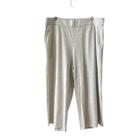 Eileen Fisher Organic Cotton Blend Wide Leg Pull On Pants Culottes Size XL Gray - Picture 1 of 6